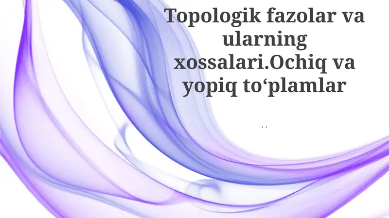 Topologik fazolar va ularning xossalari