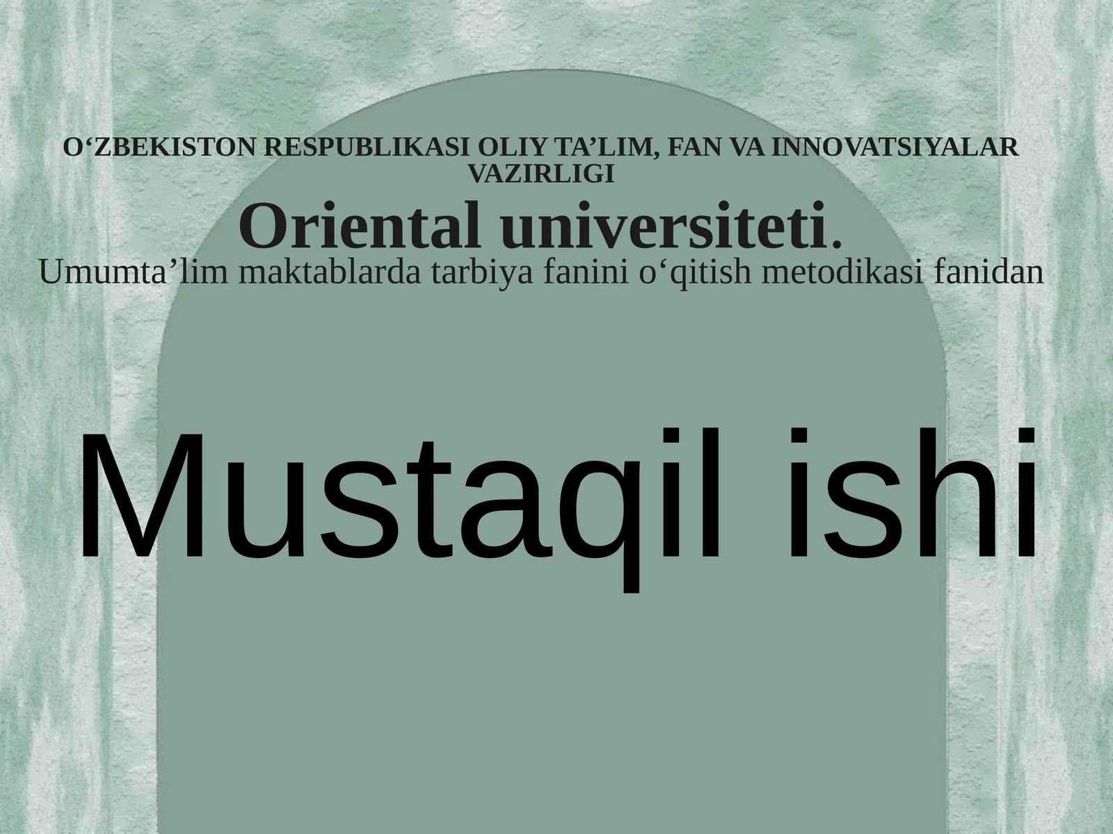 Ta’lim tamoyillari va ularning tasnifi