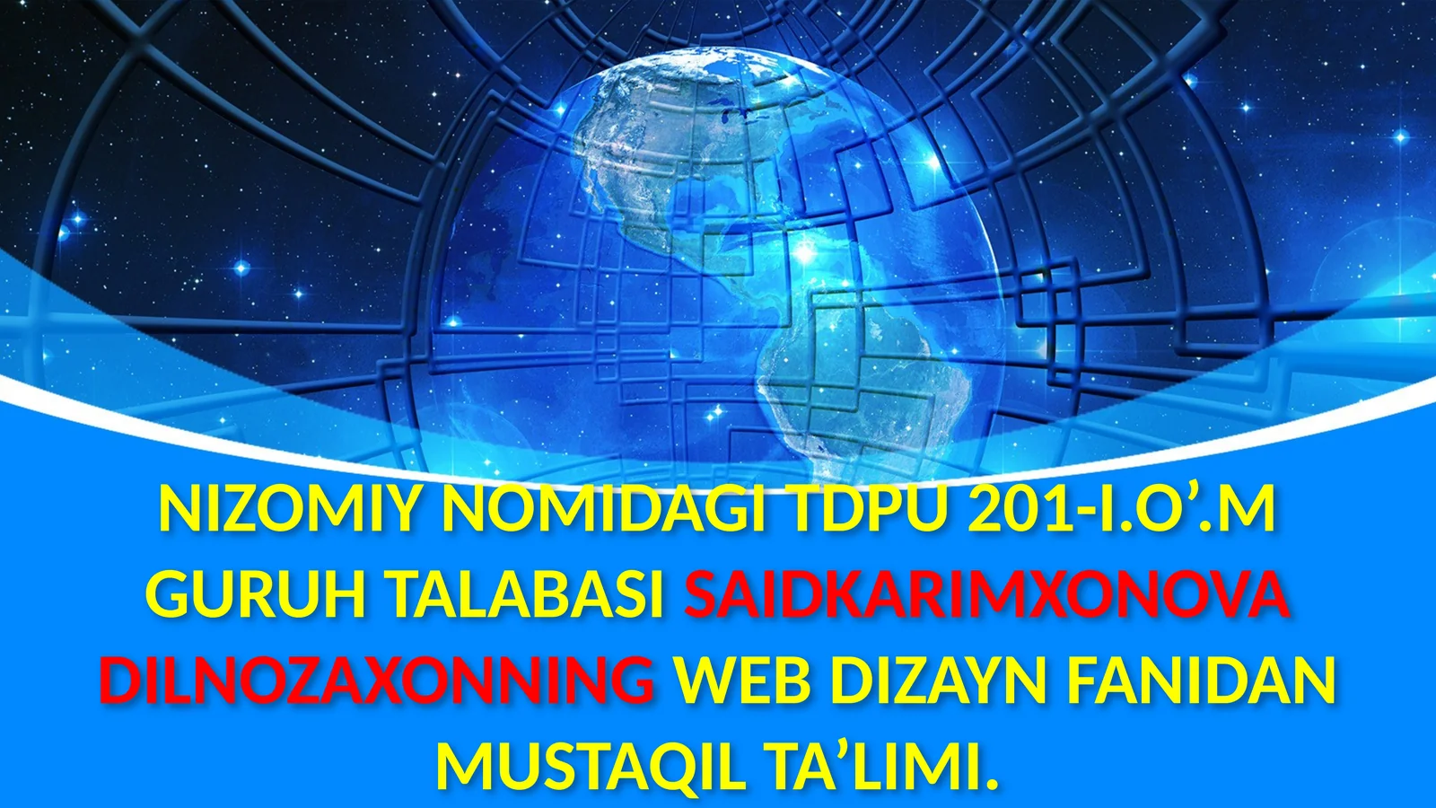 WEB SAHIFA DIZAYNINI YARATISH