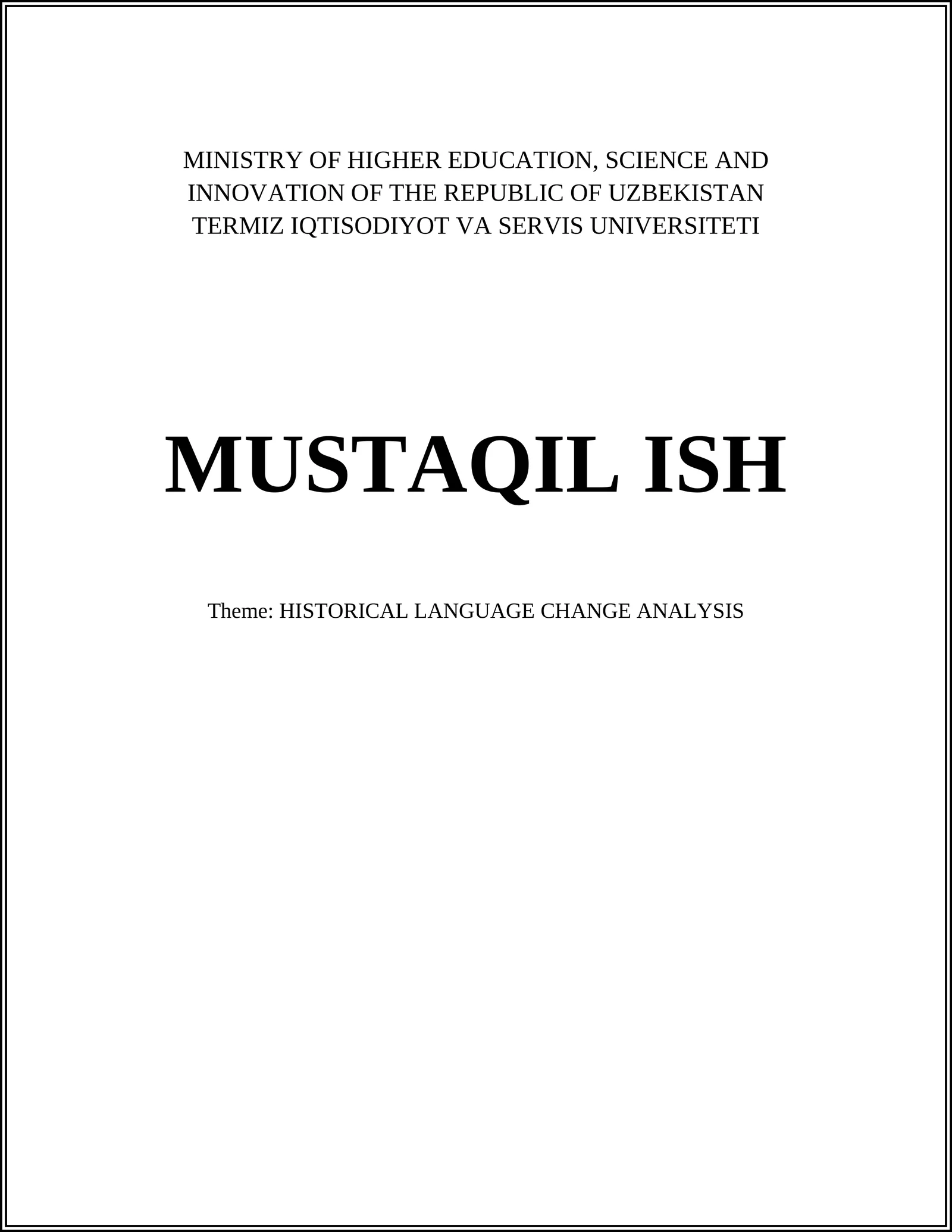 HISTORICAL LANGUAGE CHANGE ANALYSIS