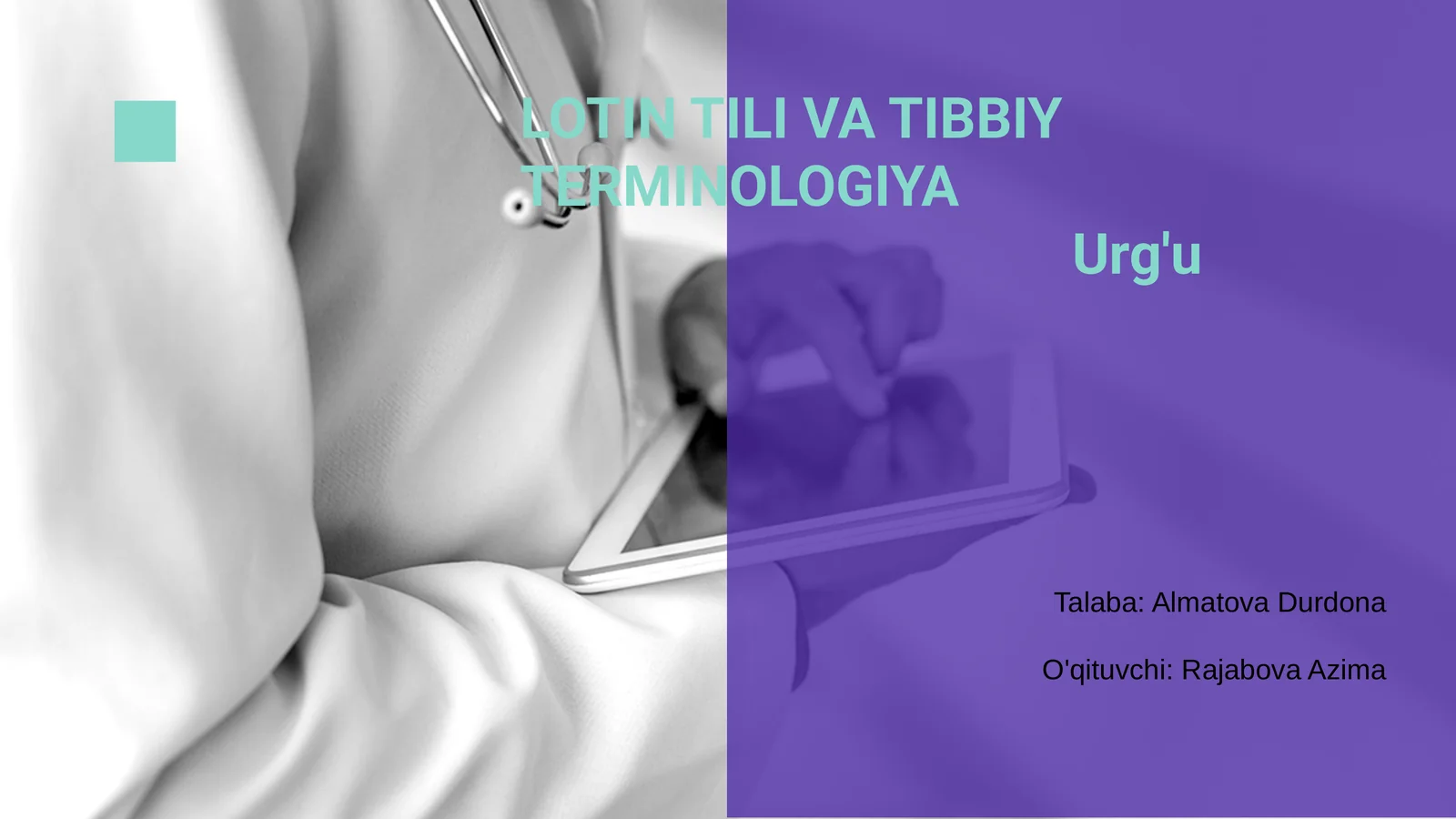 LOTIN TILI VA TIBBIY TERMINOLOGIYA