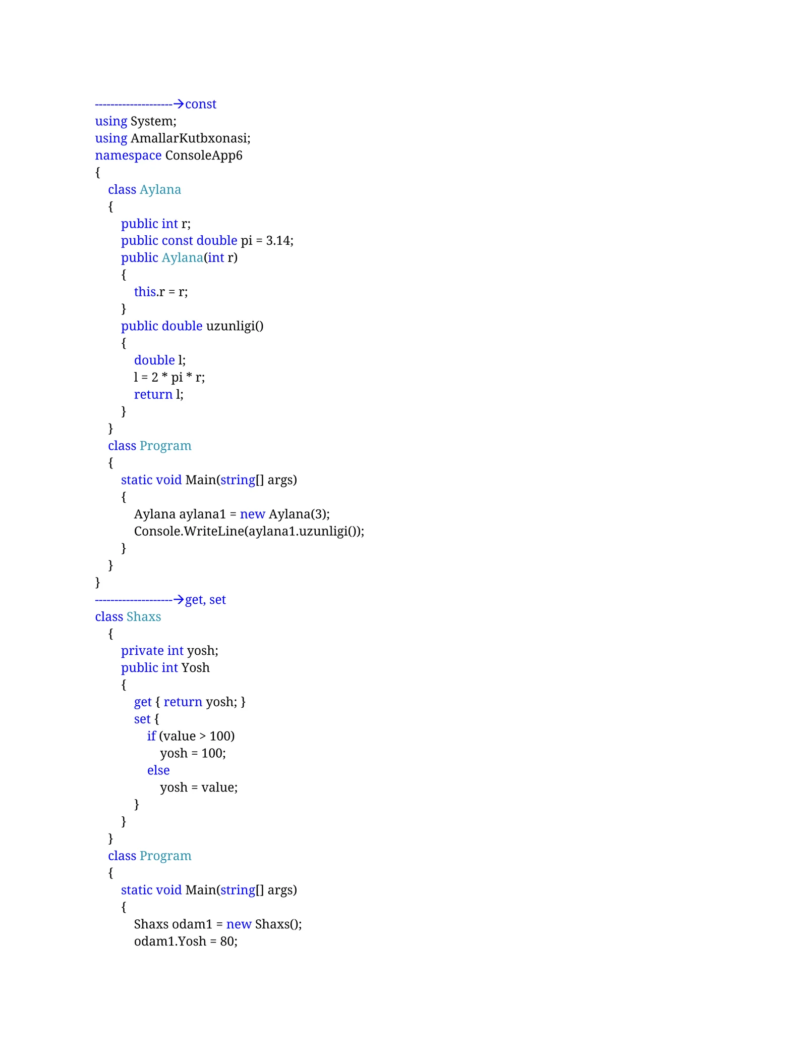 Faqatgina set o’qib olish imkoni mavjud. Yozib bo’lmaydi