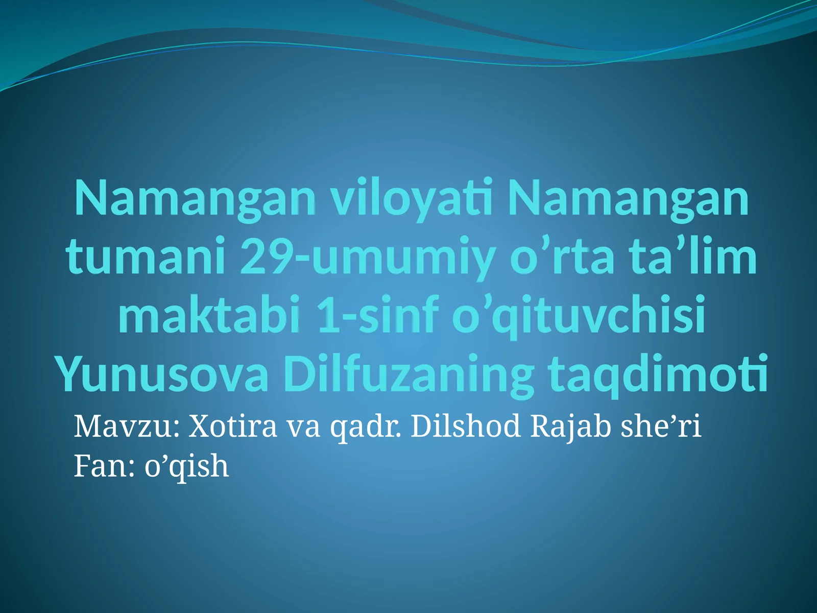Xotiravaqadr. Dilshod Rajab sherlari
