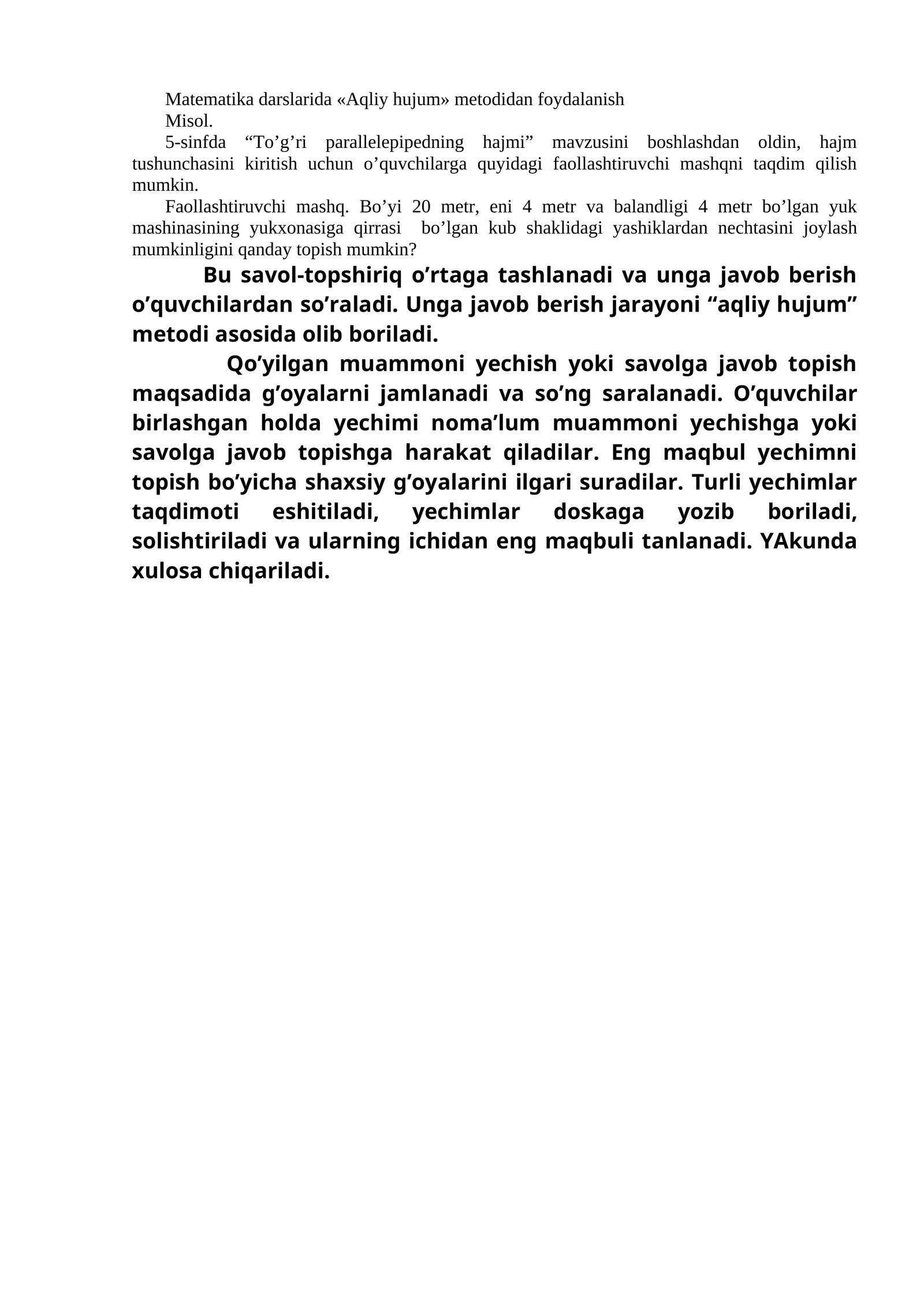 Aqliy hujum metodidan foydalanish