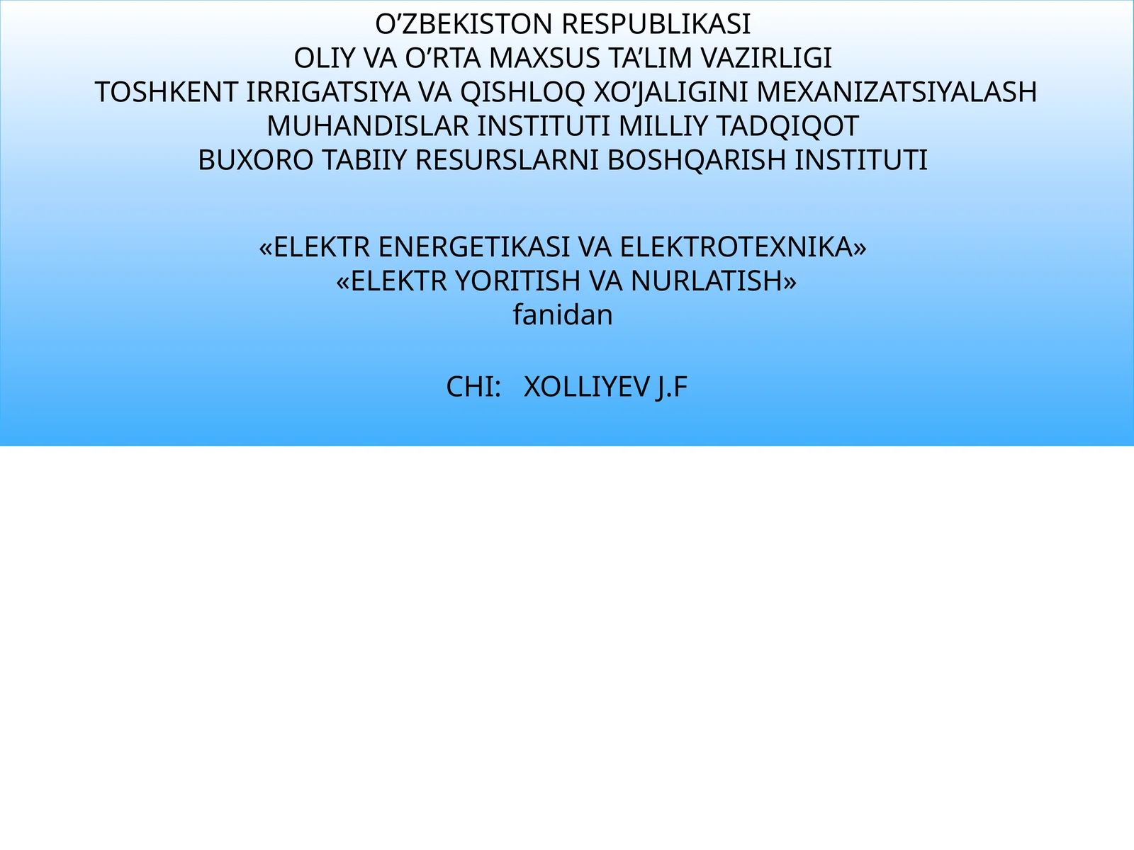 OPTIK NURLARNING FOTOBIOLOGIK TA’SIRLARI