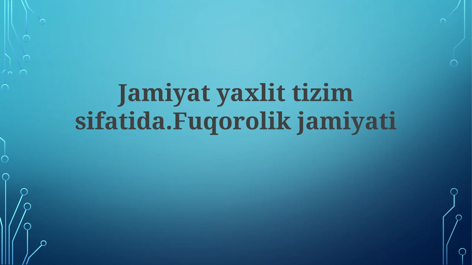 Jamiyatyaxlittizimsifatida.Fuqorolikjamiyati