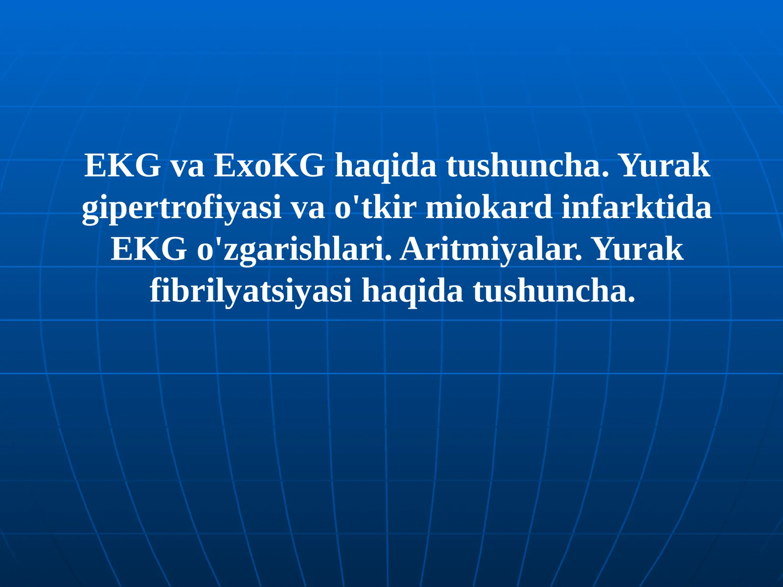 EKG va ExoKG haqida tushuncha