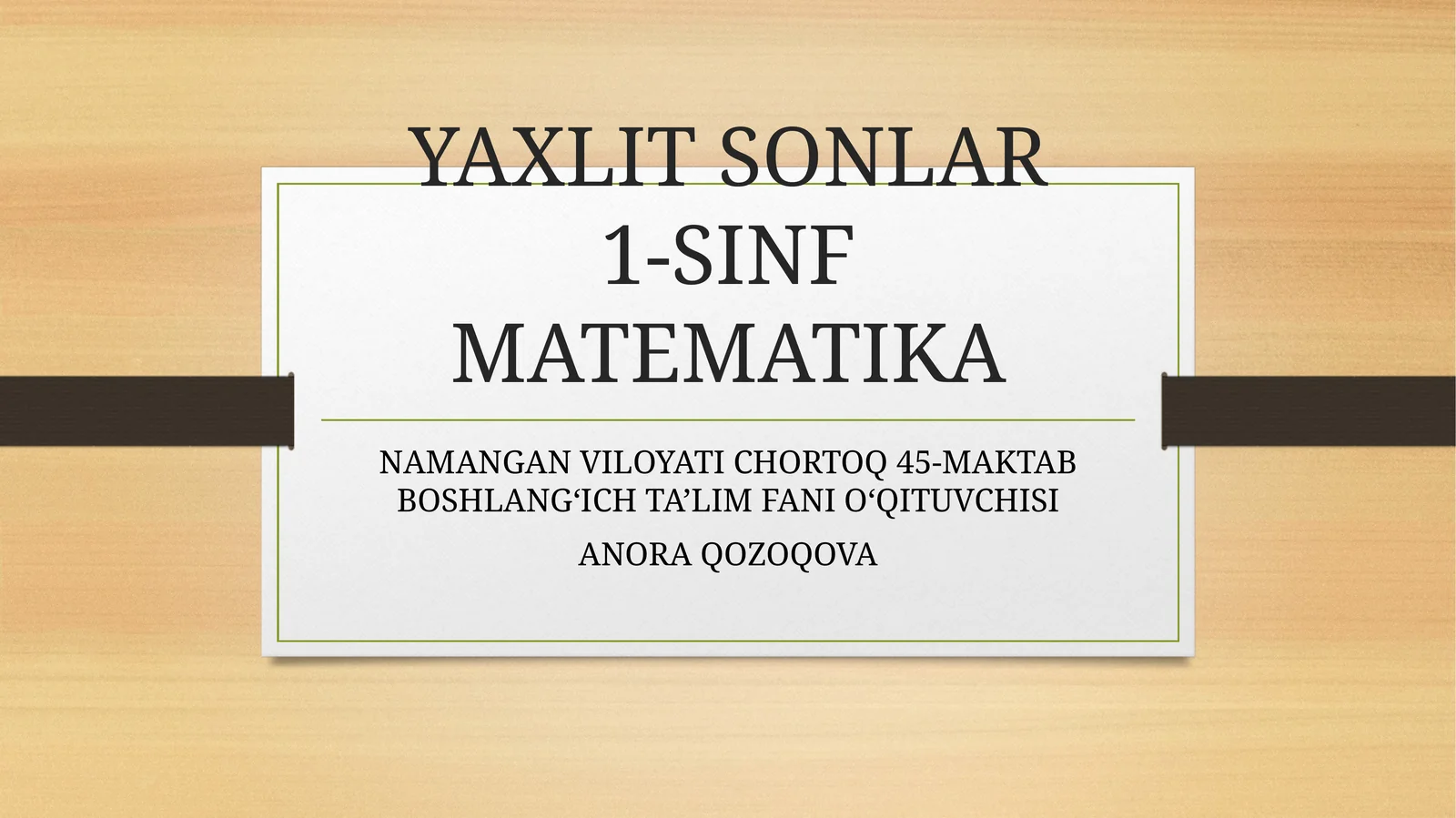 YAXLIT SONLAR1-SINF MATEMATIKA