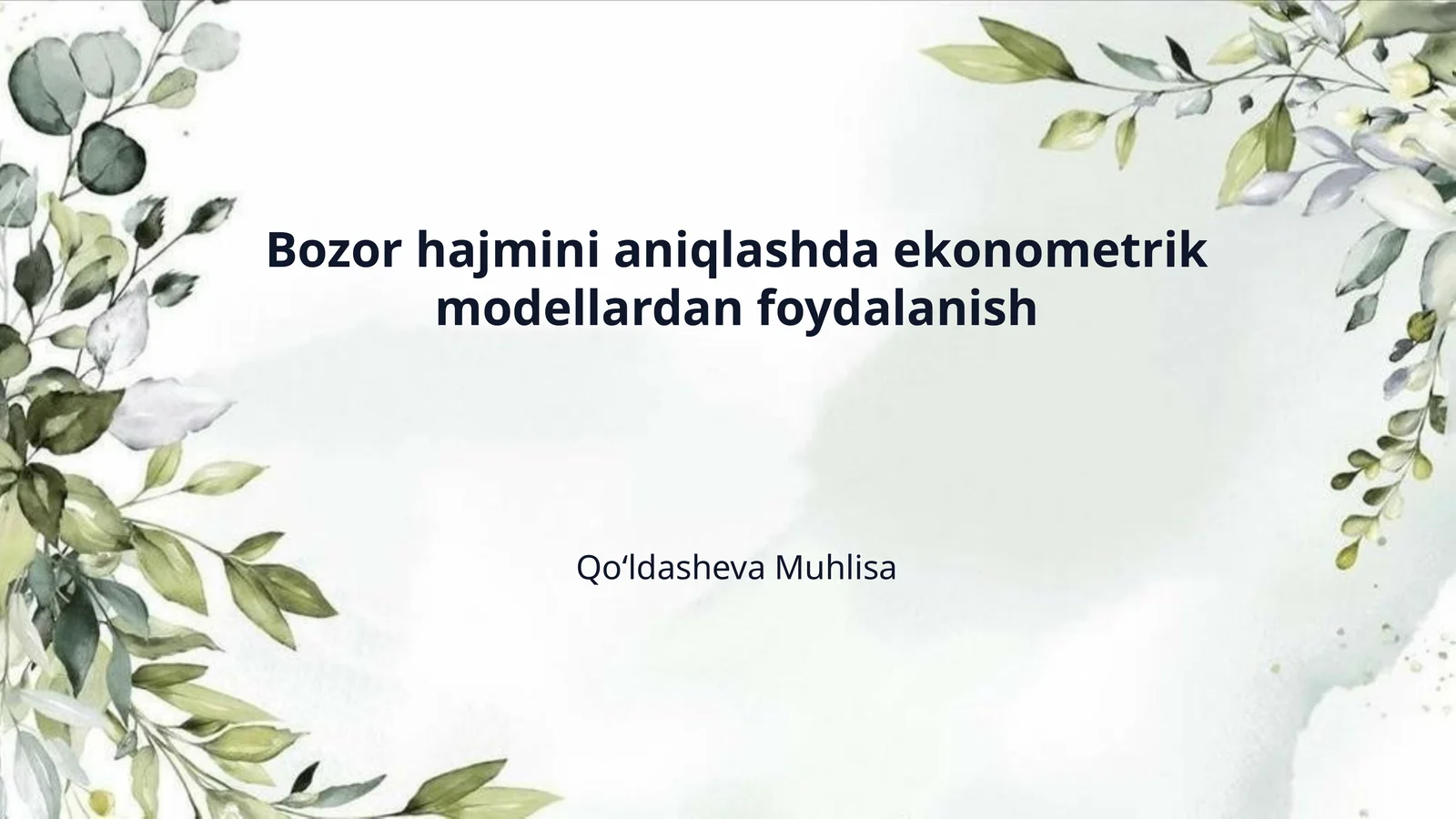 Bozor hajmini aniqlashda ekonometrik modellardan foydalanish