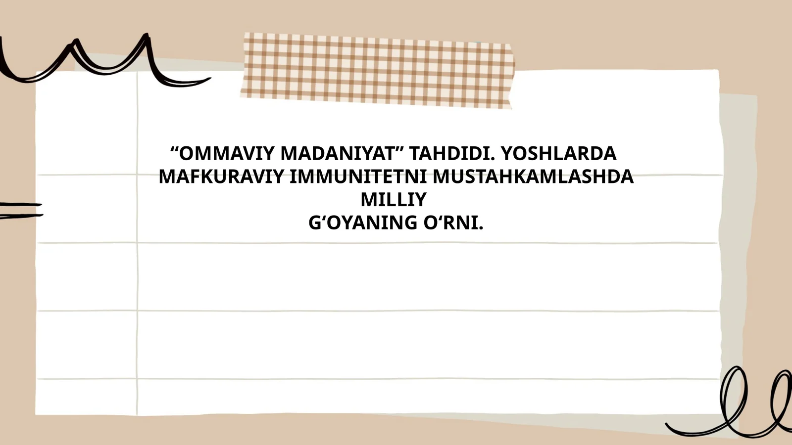 Ommaviy madaniyatning yoshlar dunyoqarashiga ta'siri