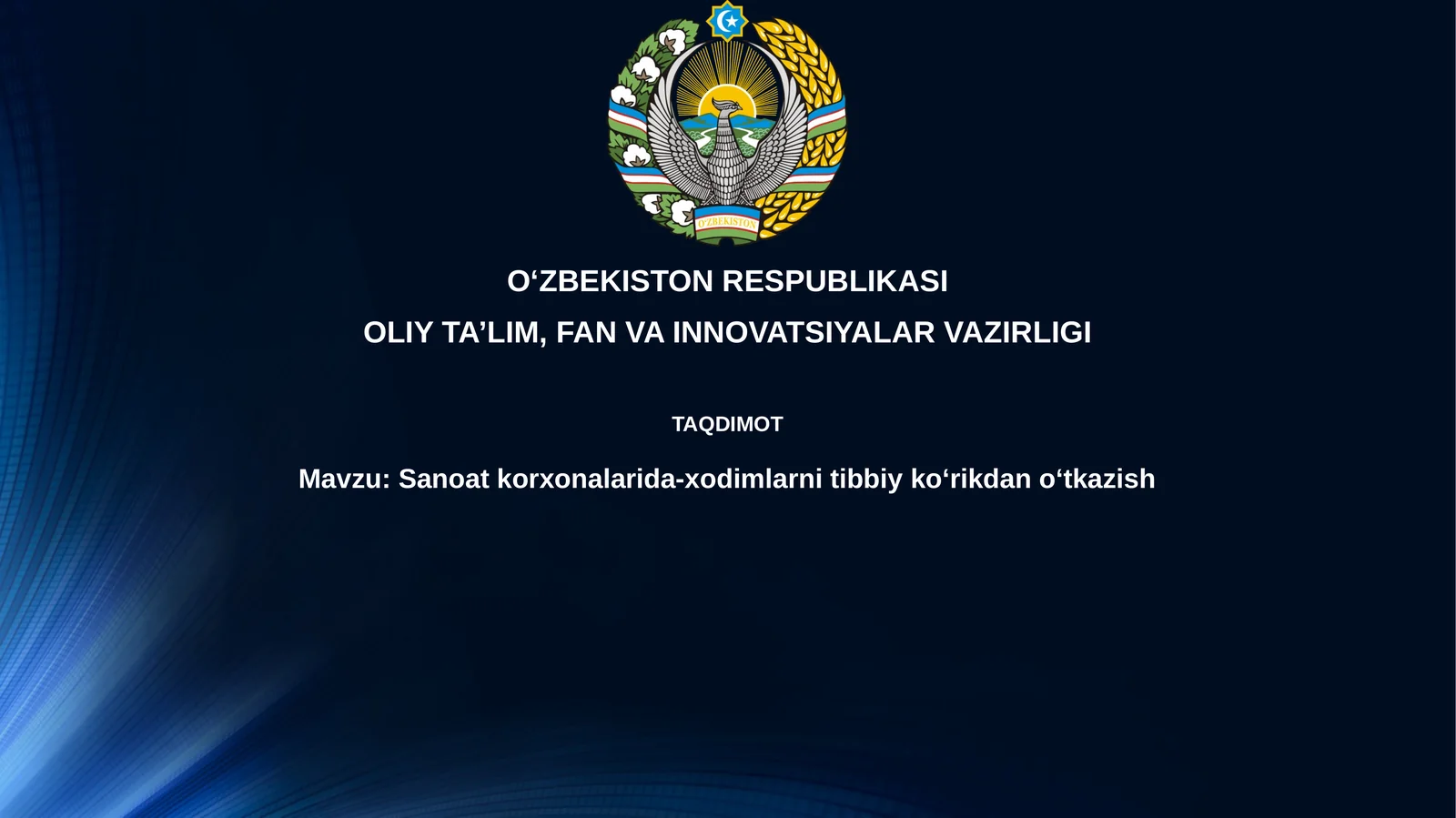 Sanoatkorxonalarida-xodimlarnitibbiyko‘rikdano‘tkazish
