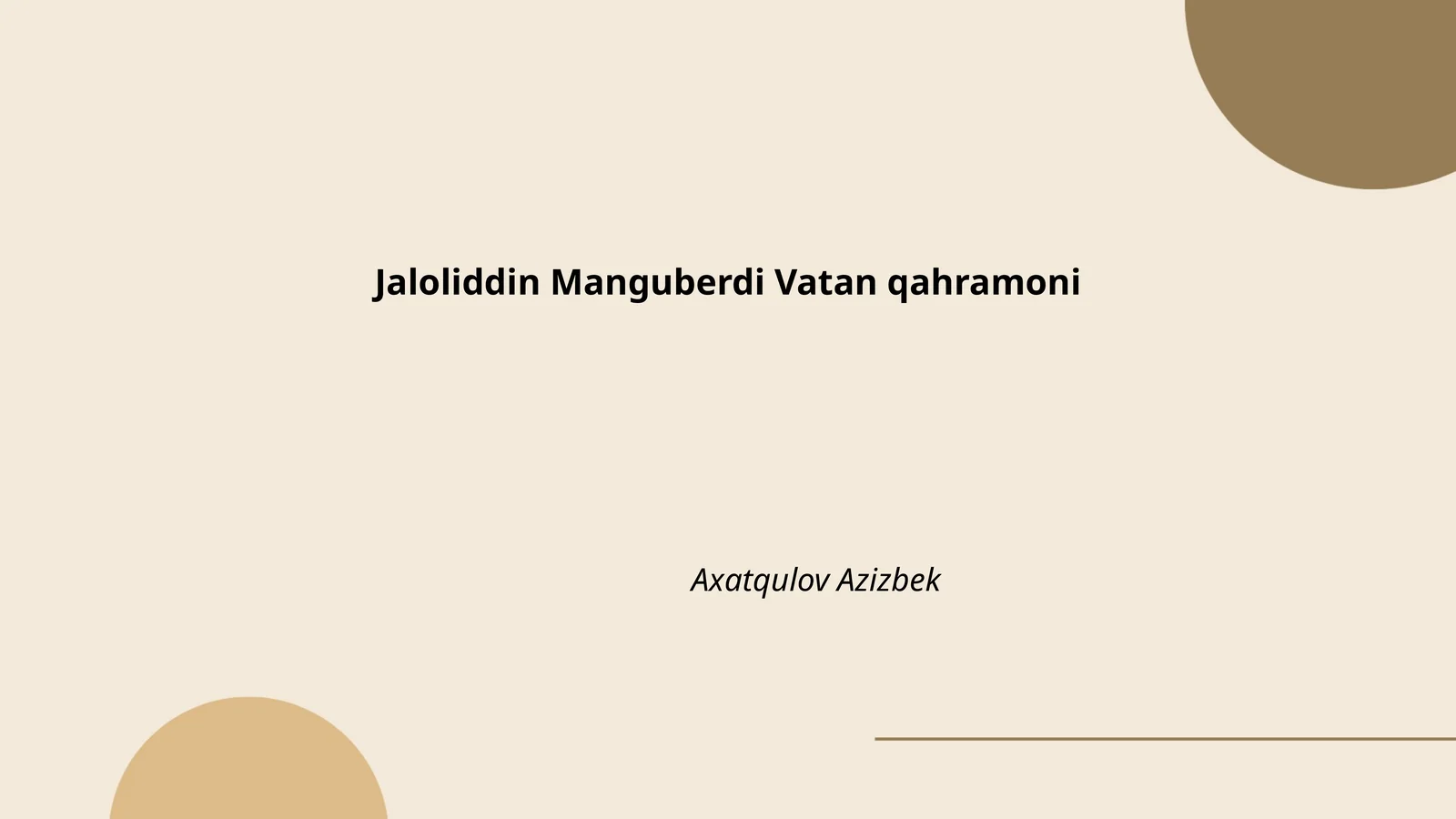 Jaloliddin Manguberdi Vatan qahramoni