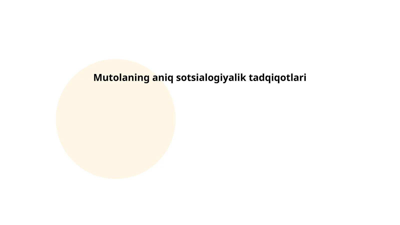 Mutolaning aniq sotsialogiyalik tadqiqotlari