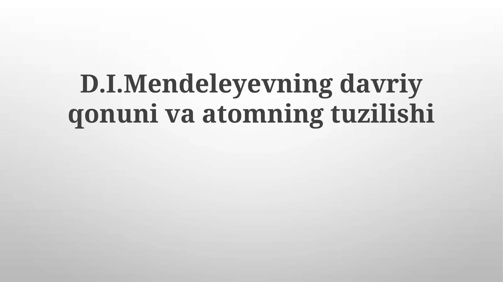 Atomning tuzilishi