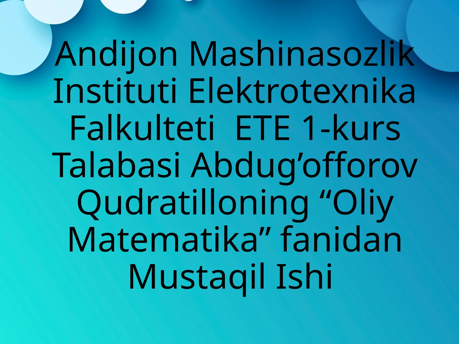 Elementar Funksiyalarning Xosilalari