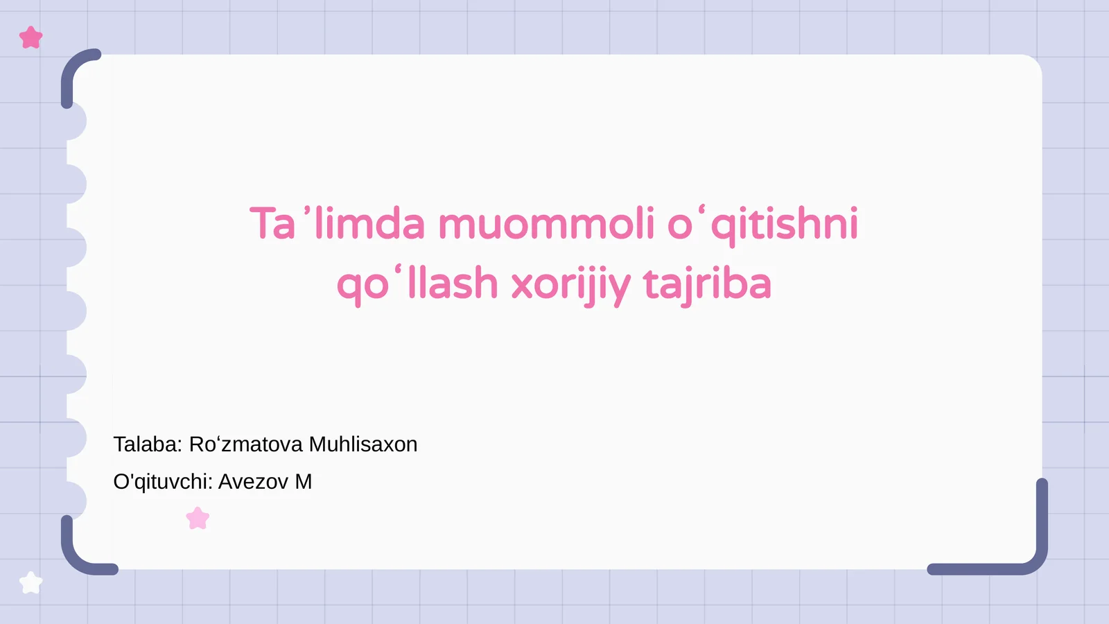 Muommoli oʻqitishni qoʻllash xorijiy tajriba