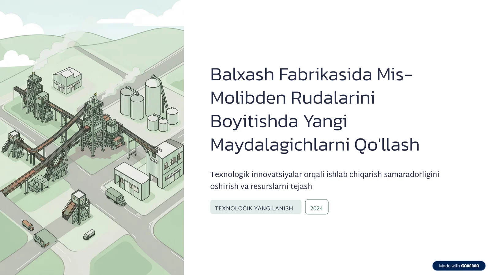 Balxash Fabrikasida Mis-Molibden Rudalarini Boyitishda Yangi Maydalagichlarni Qo'llash