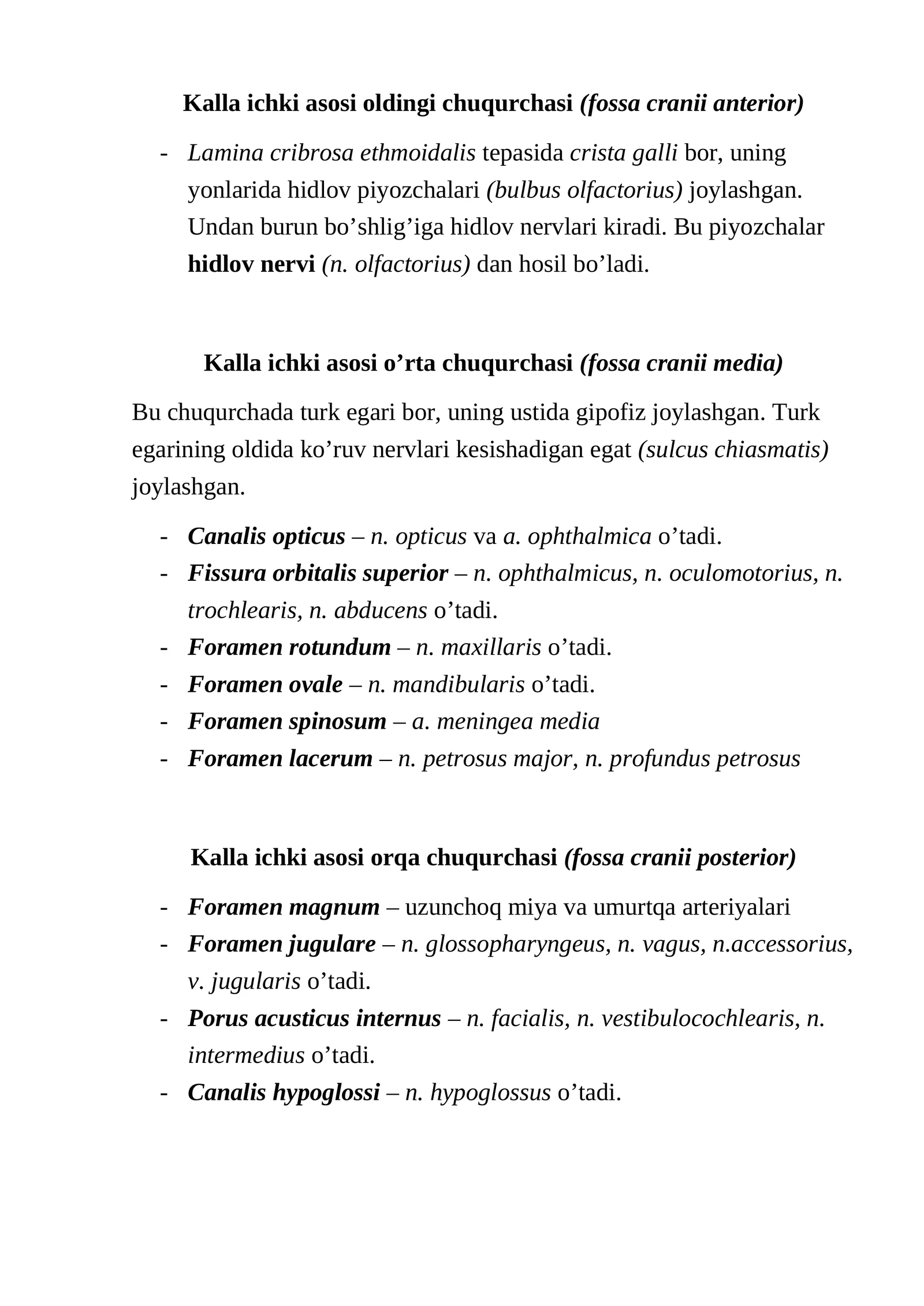 Kallada ichki asoslari