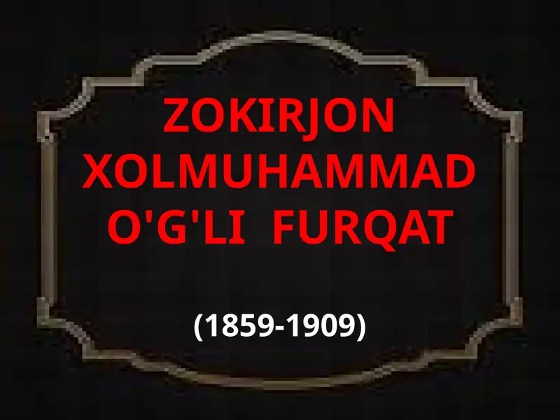 Zokirjon Xolmuhammad O'g'lifurqat