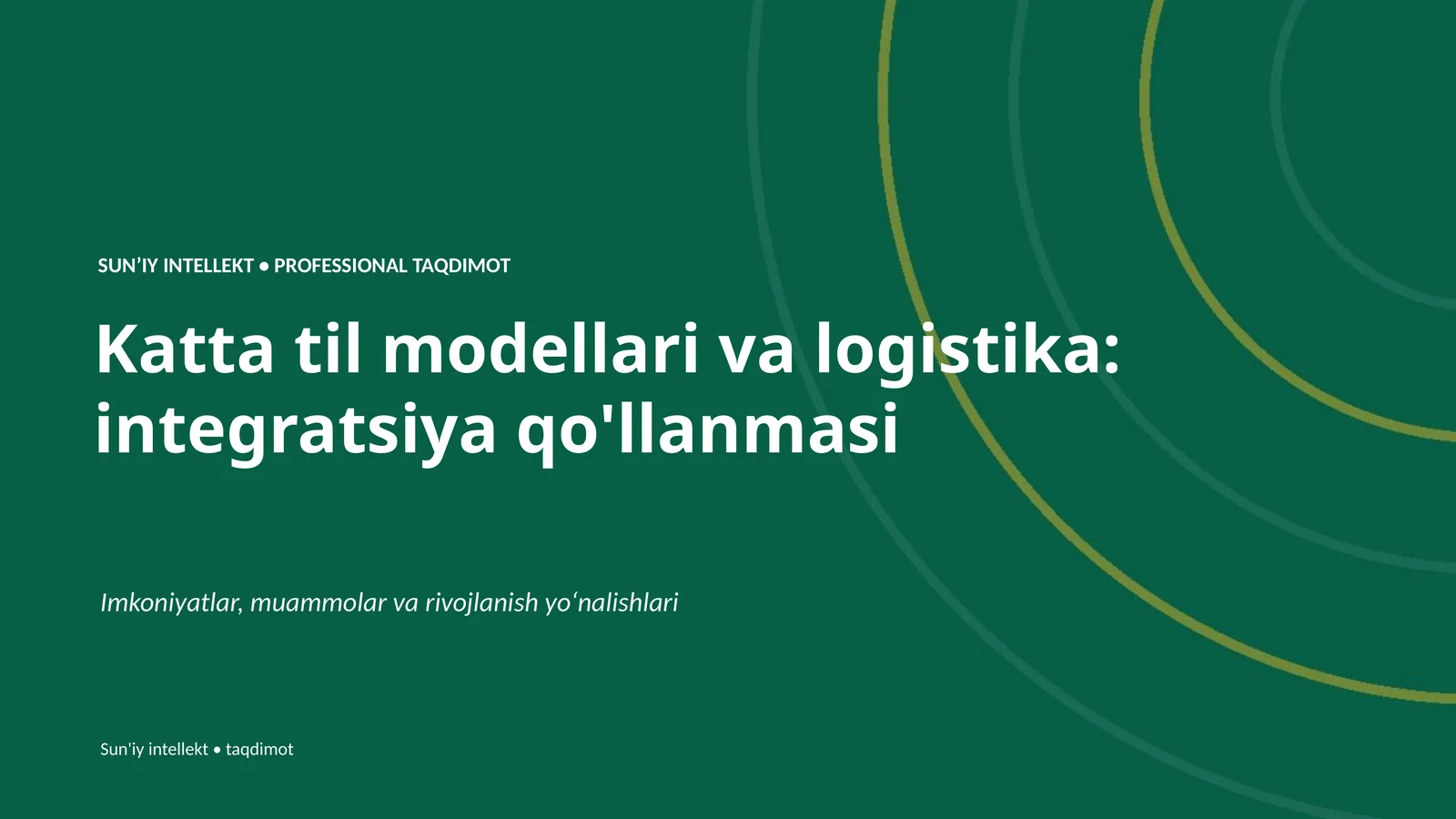 Katta til modellari va logistika: integratsiya qo'llanmasi