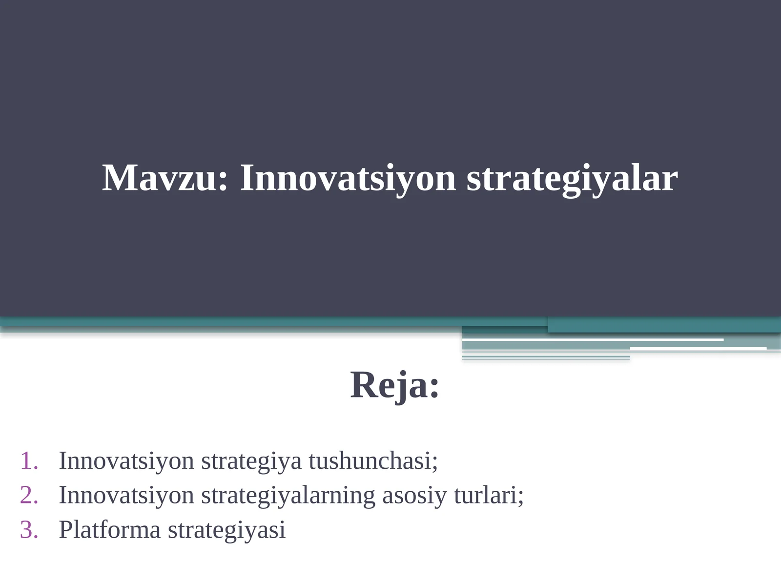 Innovatsiyon strategiyalar