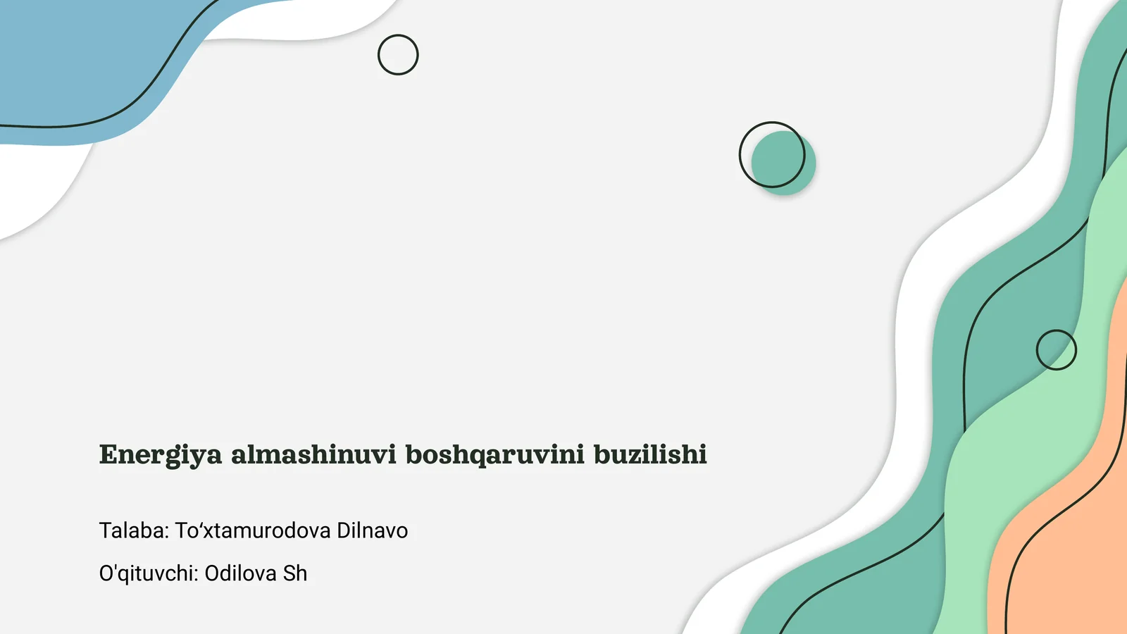 Energiya almashinuvi boshqaruvini buzilishi