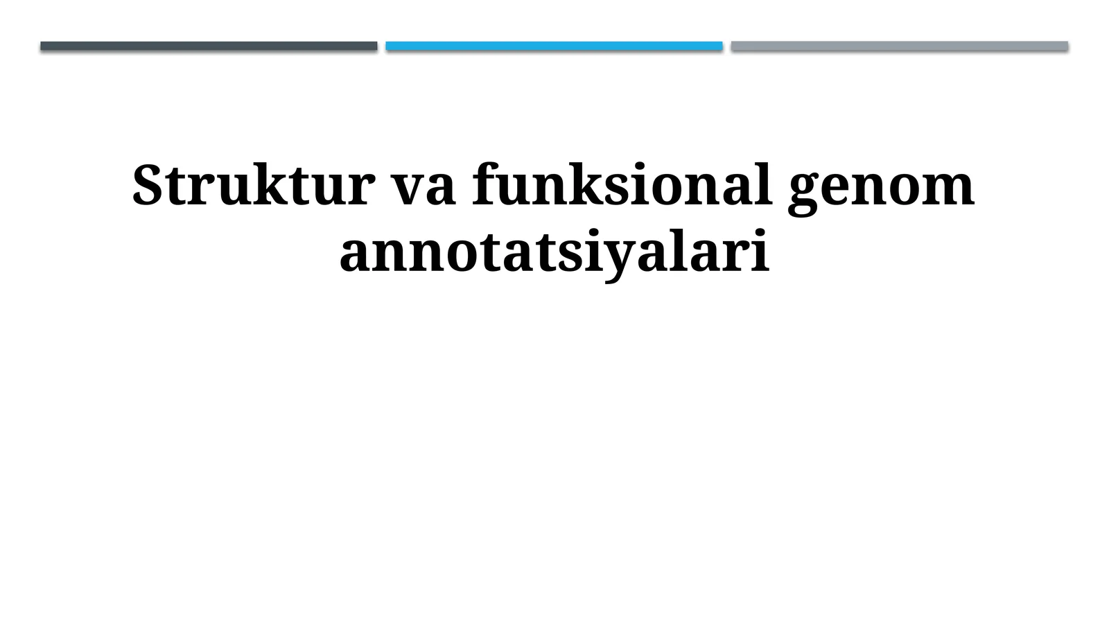 Struktur va funksional genom annotatsiyalari