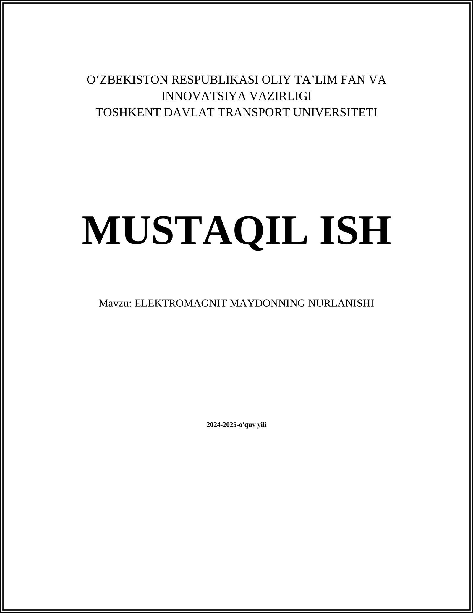 Elektromagnit Maydonlar