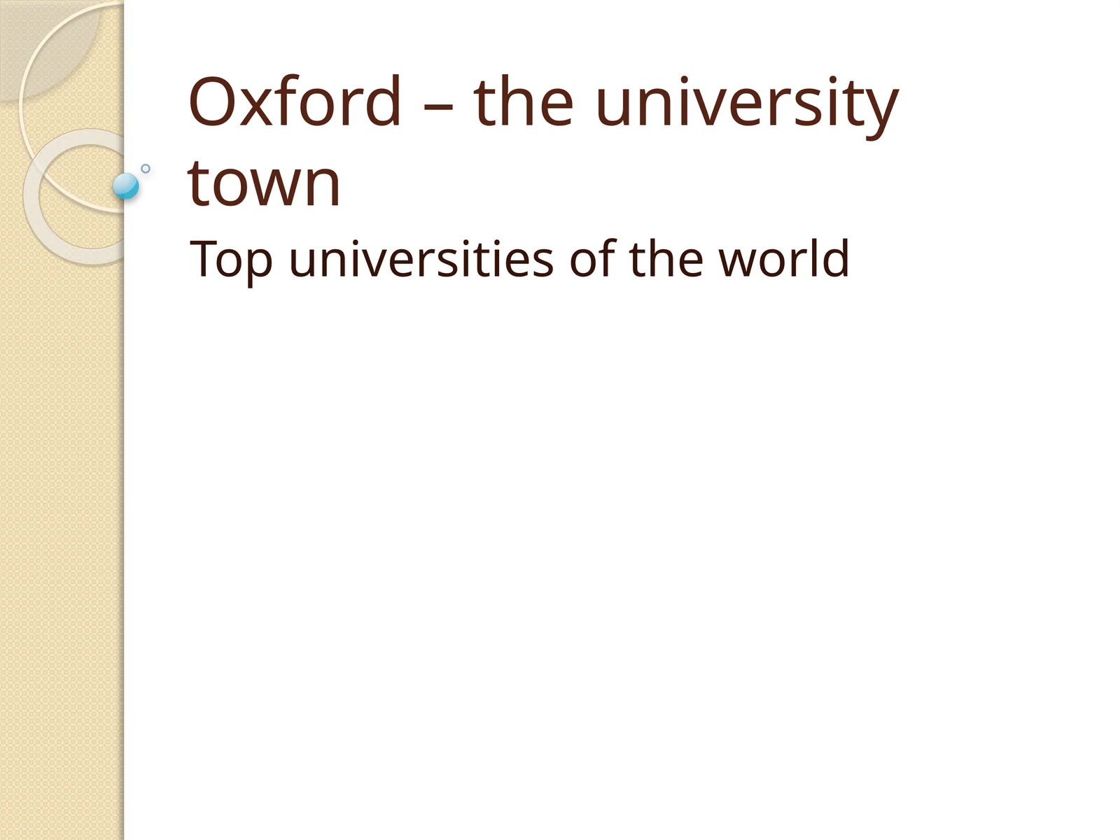 Oxford – the university town