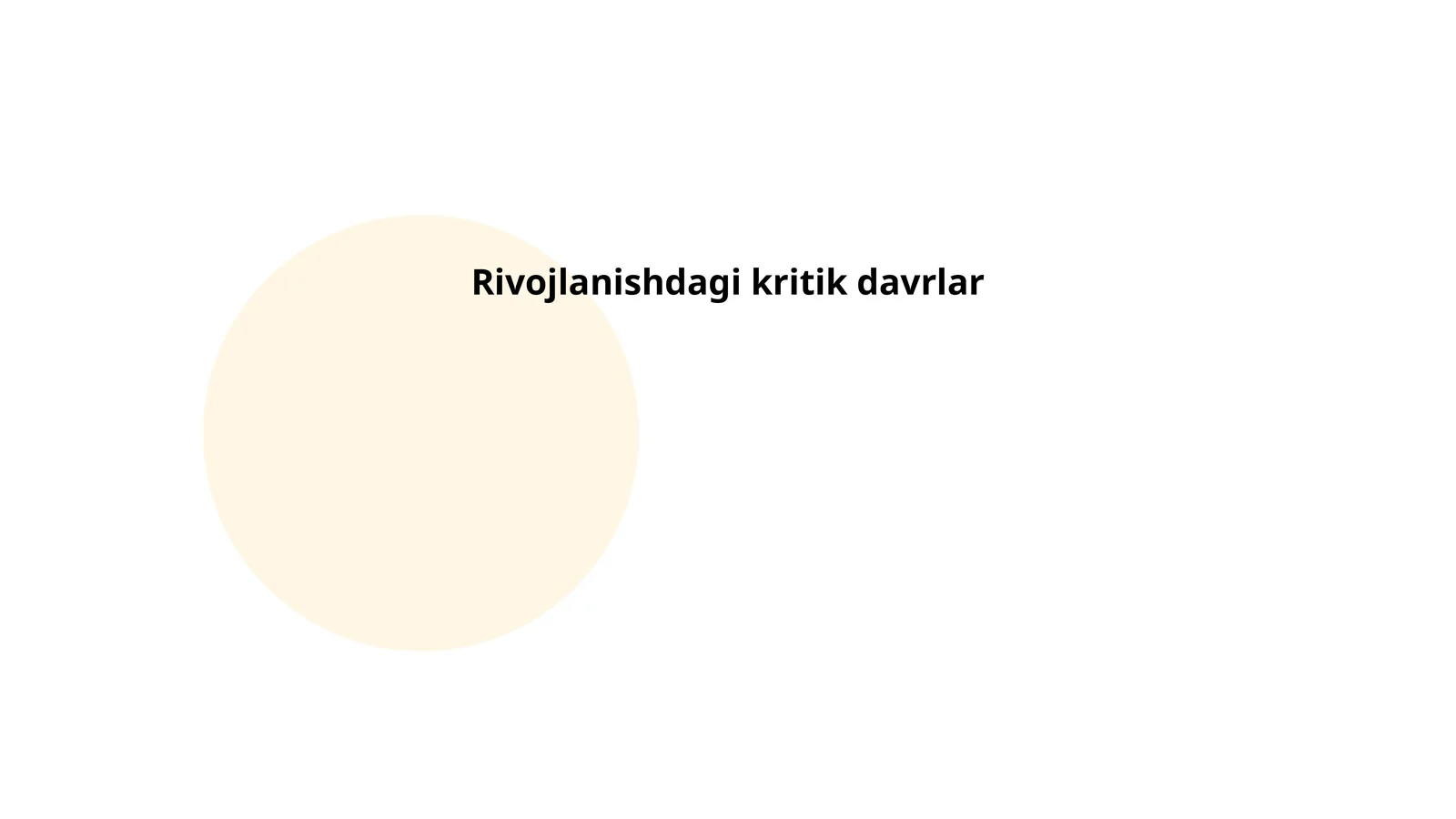 Rivojlanishdagi kritik davrlar
