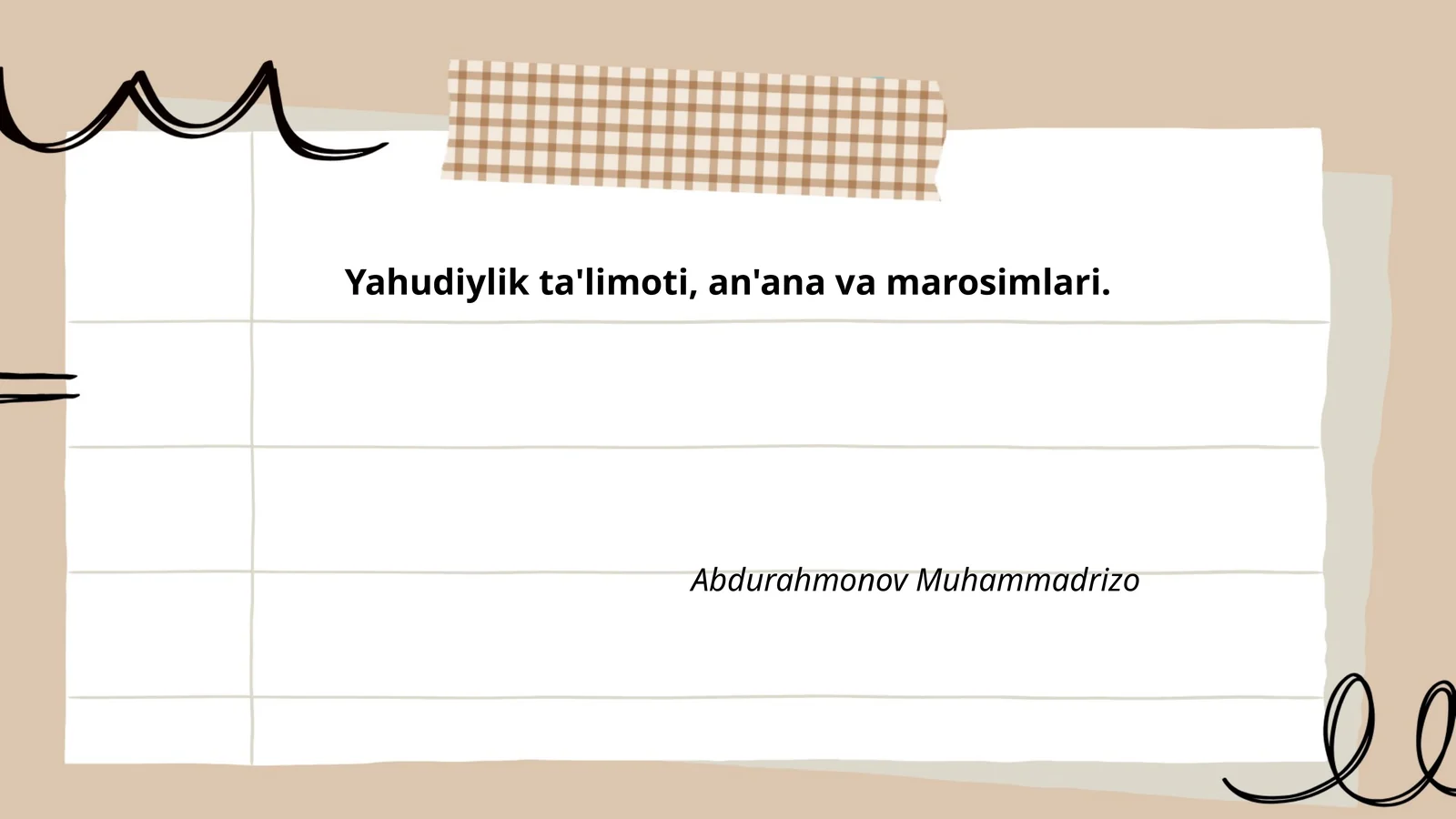 Yahudiylik ta'limoti, an'ana va marosimlari
