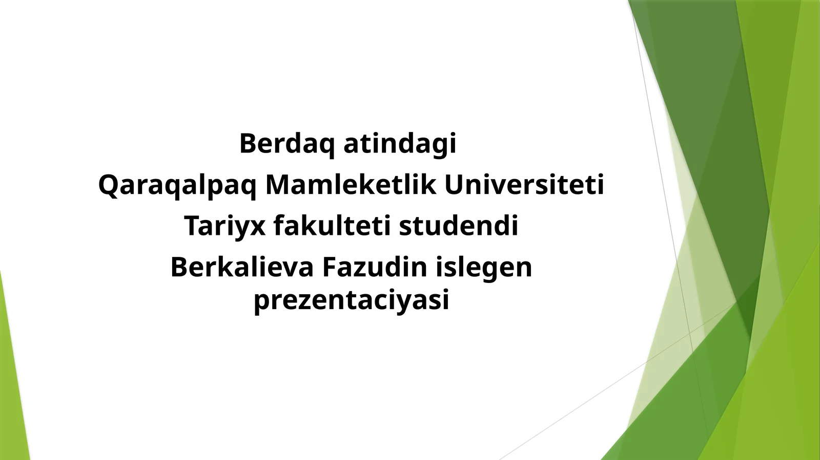 Berkalieva Fazudin islegen Prezentaciyasi