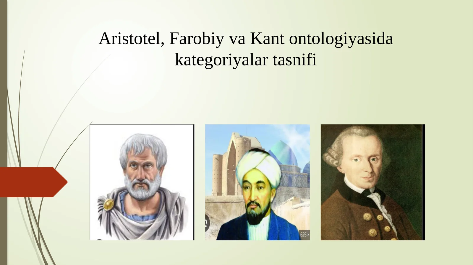 Aristotel, Farobiy va Kant ontologiyasida kategoriyalar tasnifi