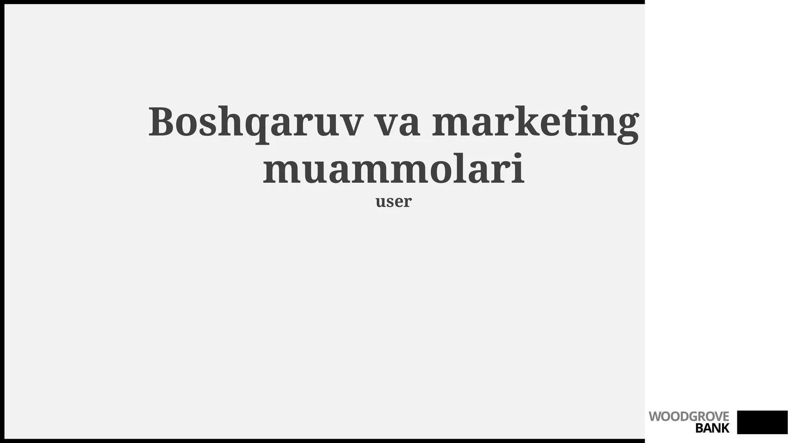 Boshqaruv va marketing muammolari