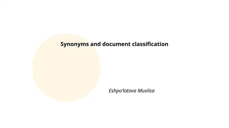 Synonyms and document classification