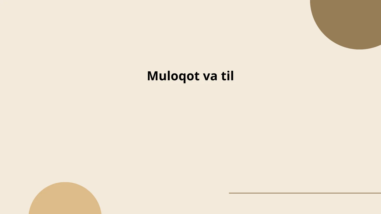 Muloqot va til
