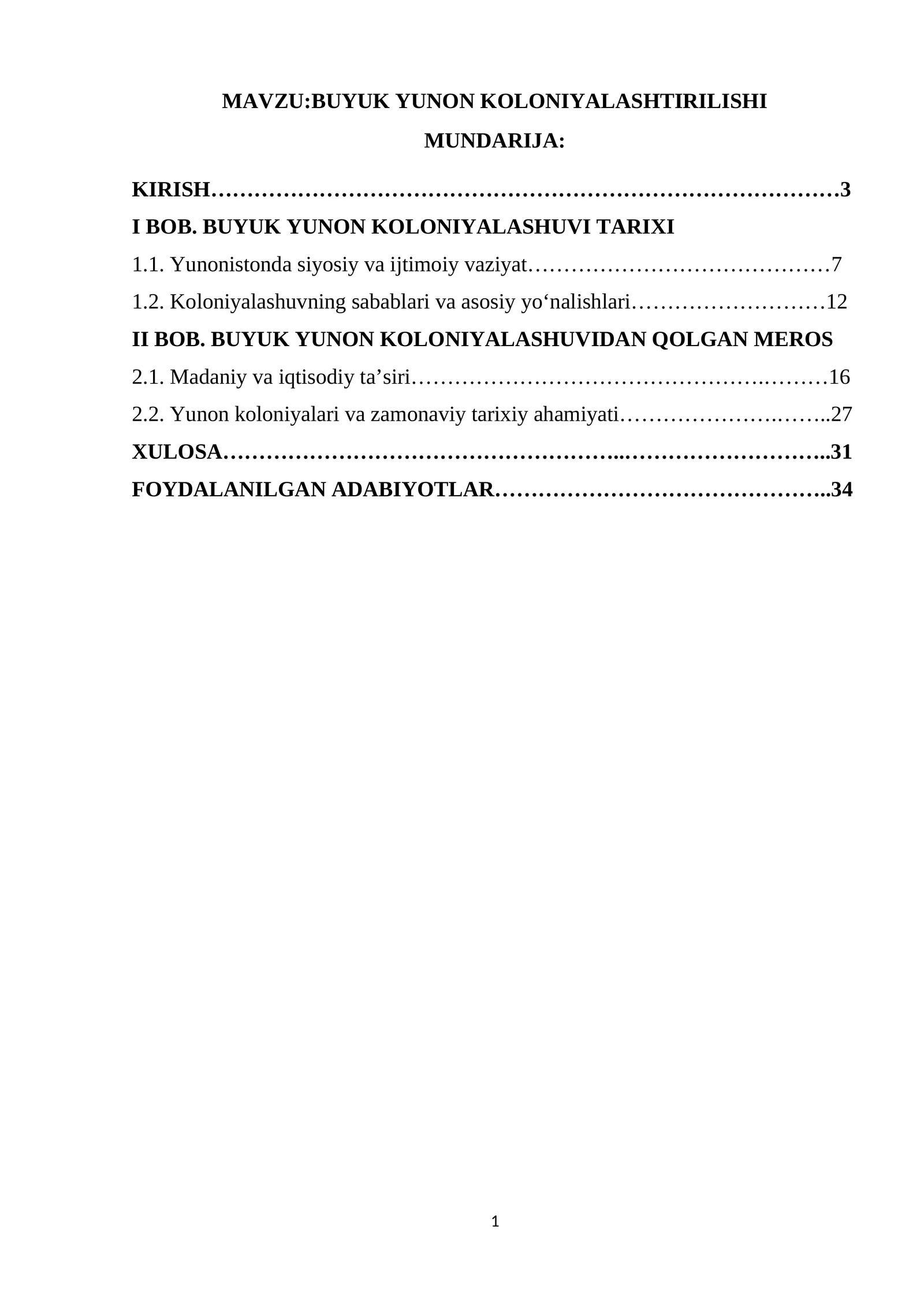 BUYUK YUNON KOLONIYALASHTIRILISHI