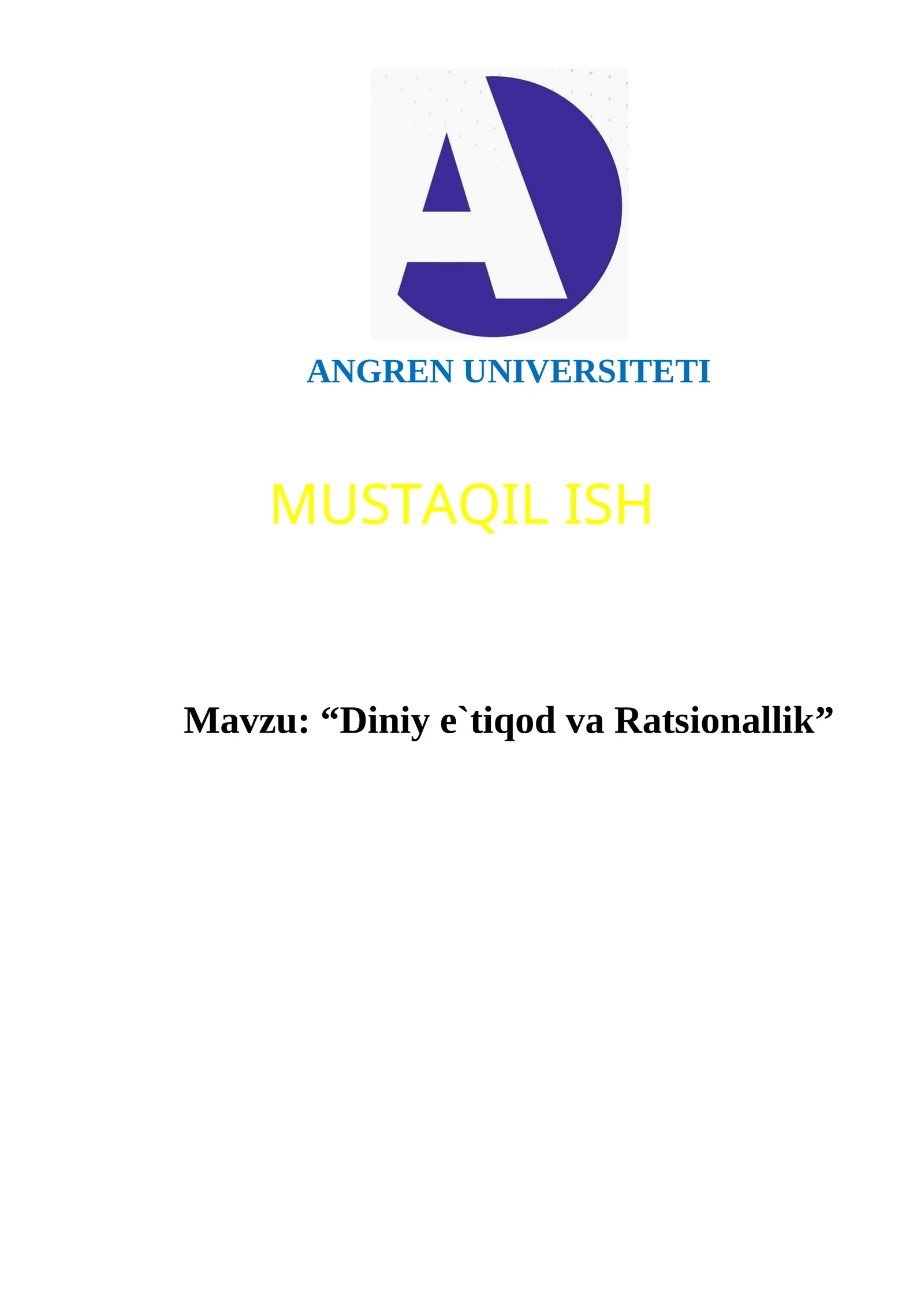 Diniy e`tiqod va Ratsionallik