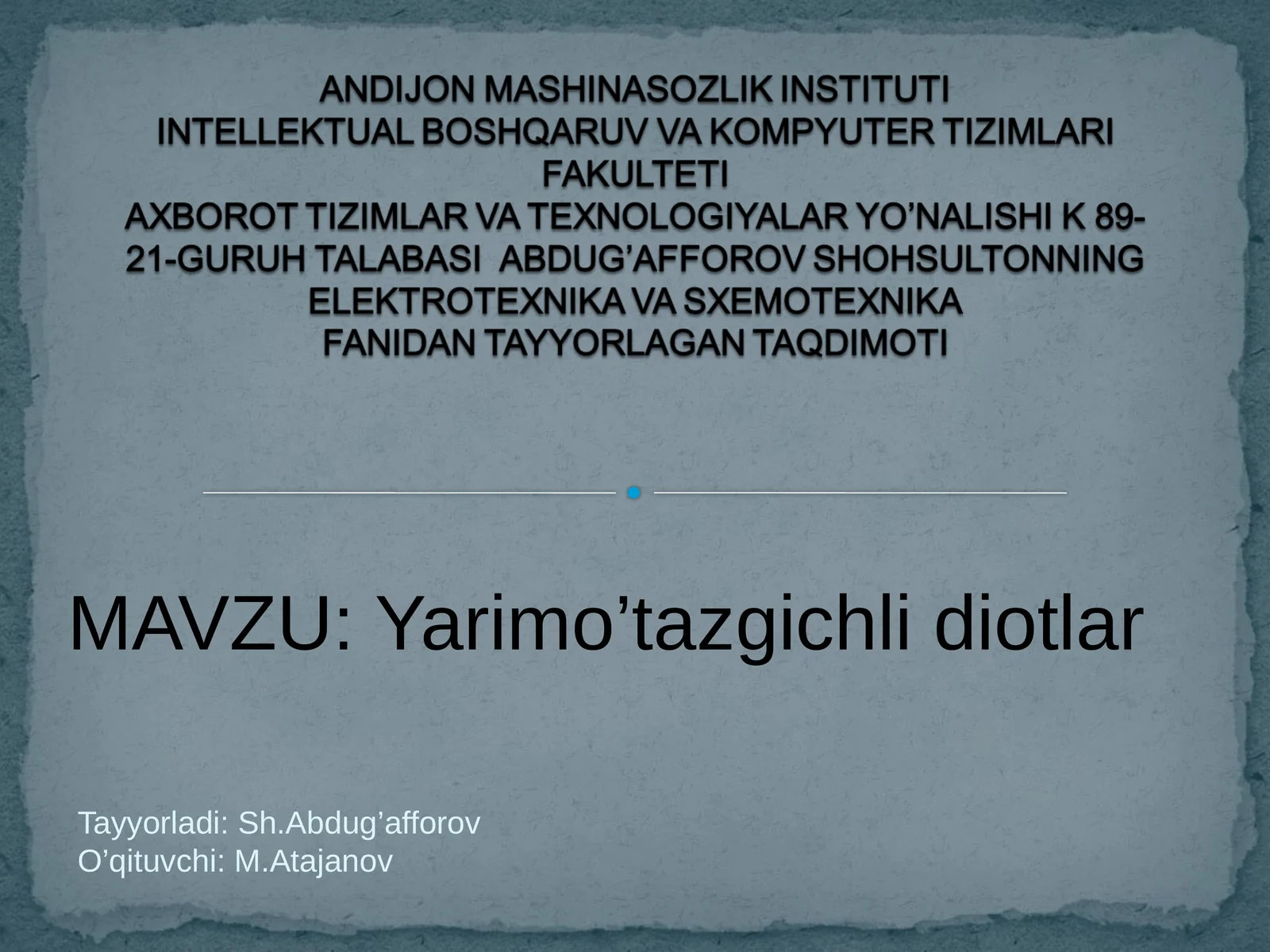 Yarimo’tazgichli diotlar