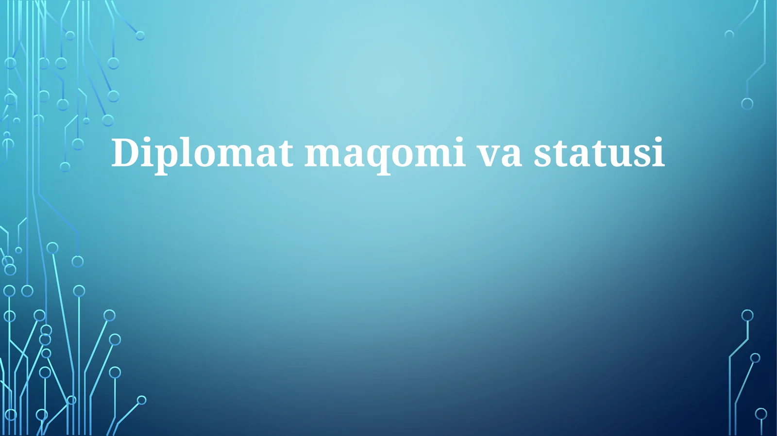 Diplomat maqomi va statusi
