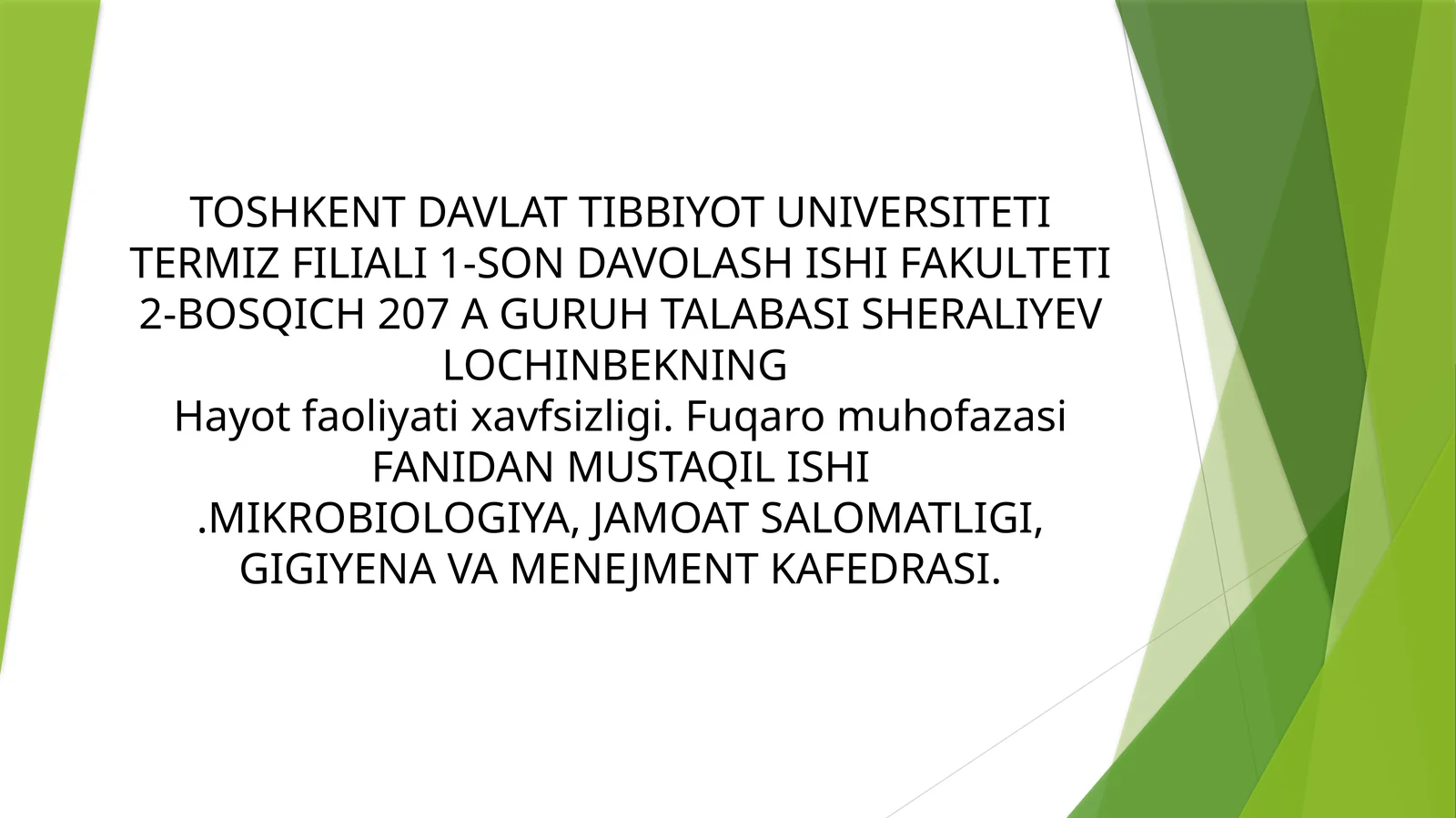 Hayot faoliyati xavfsizligi. Fuqaro muhofazasi