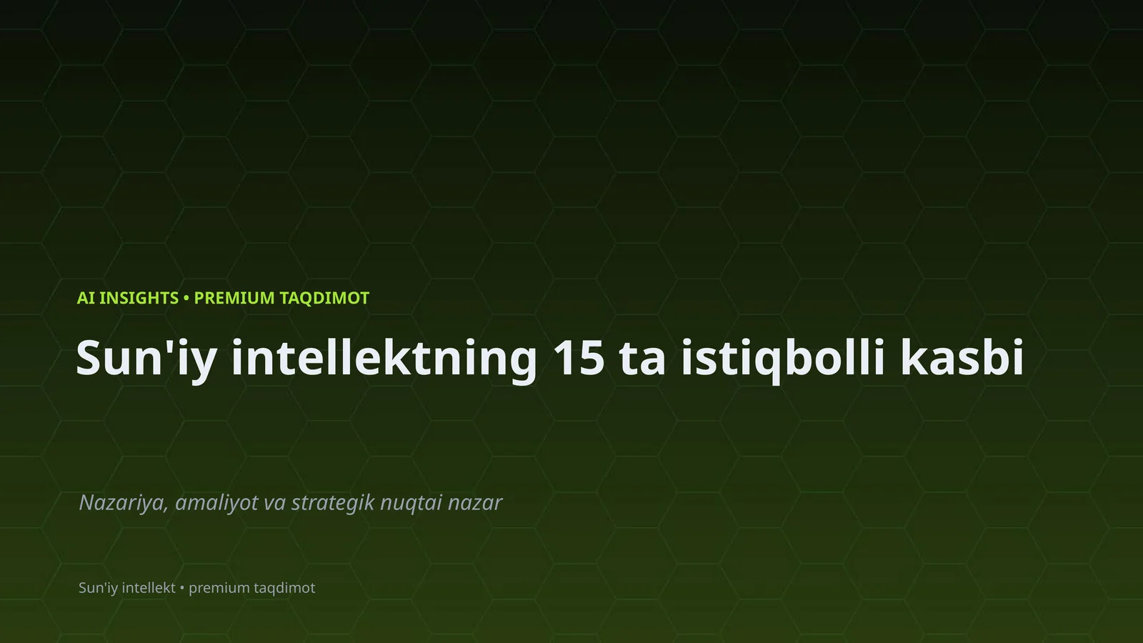 Sun'iy intellekt • premium taqdimot