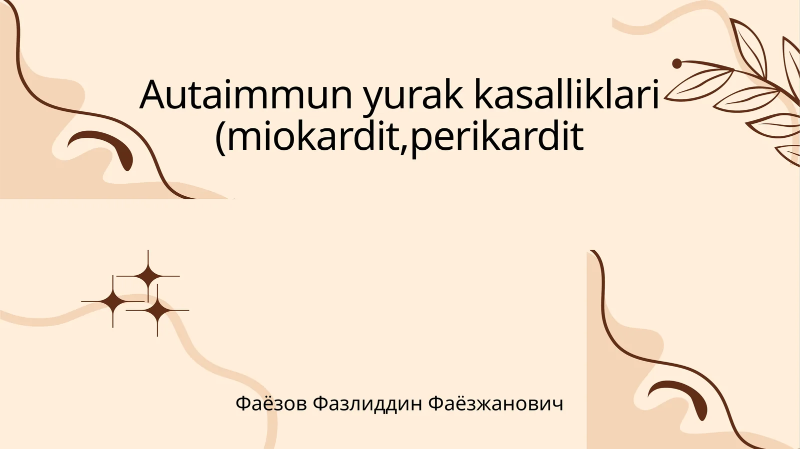 Autoimmun yurak kasalliklari (miokardit,perikardit