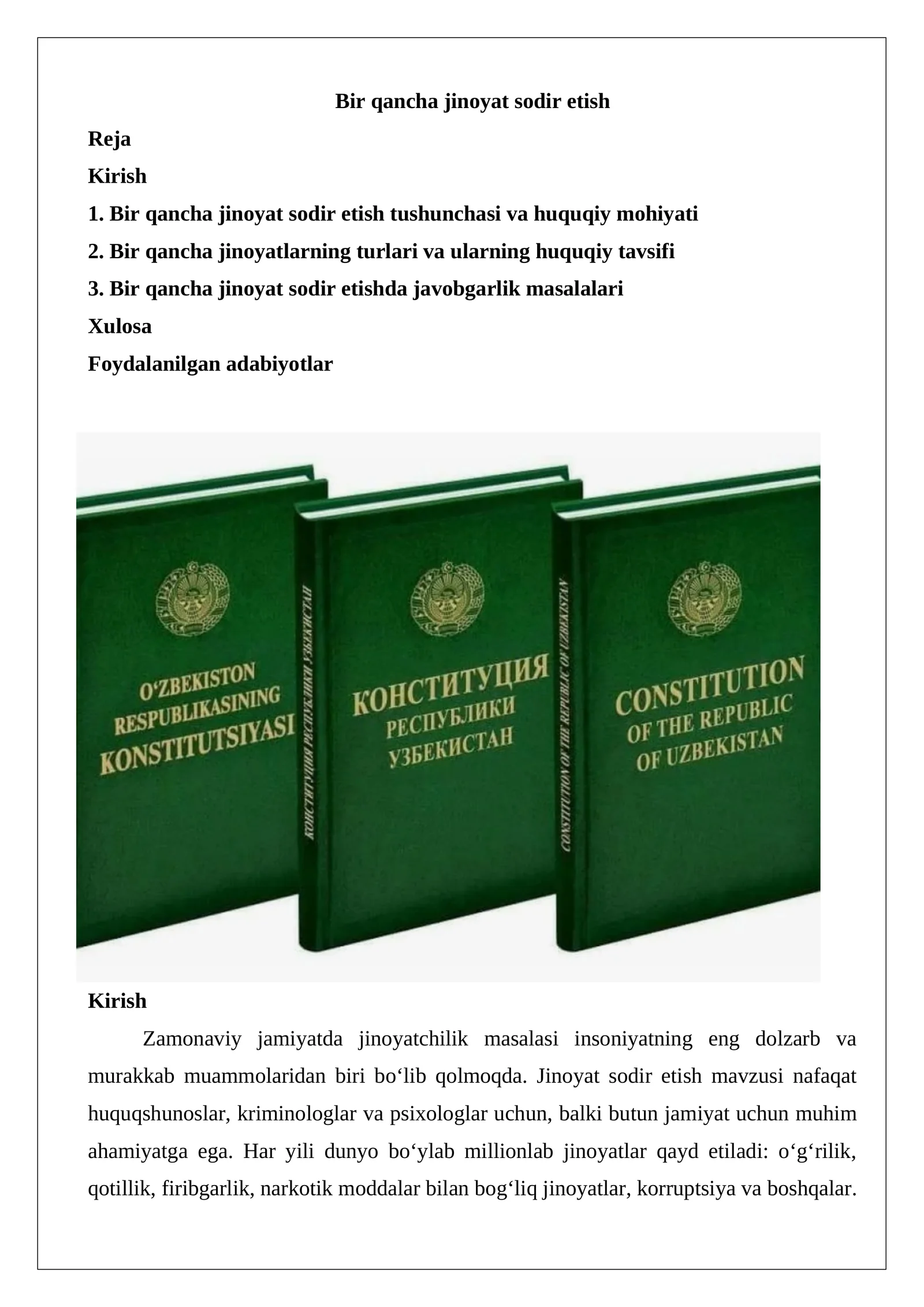 Bir qancha jinoyat sodir etish