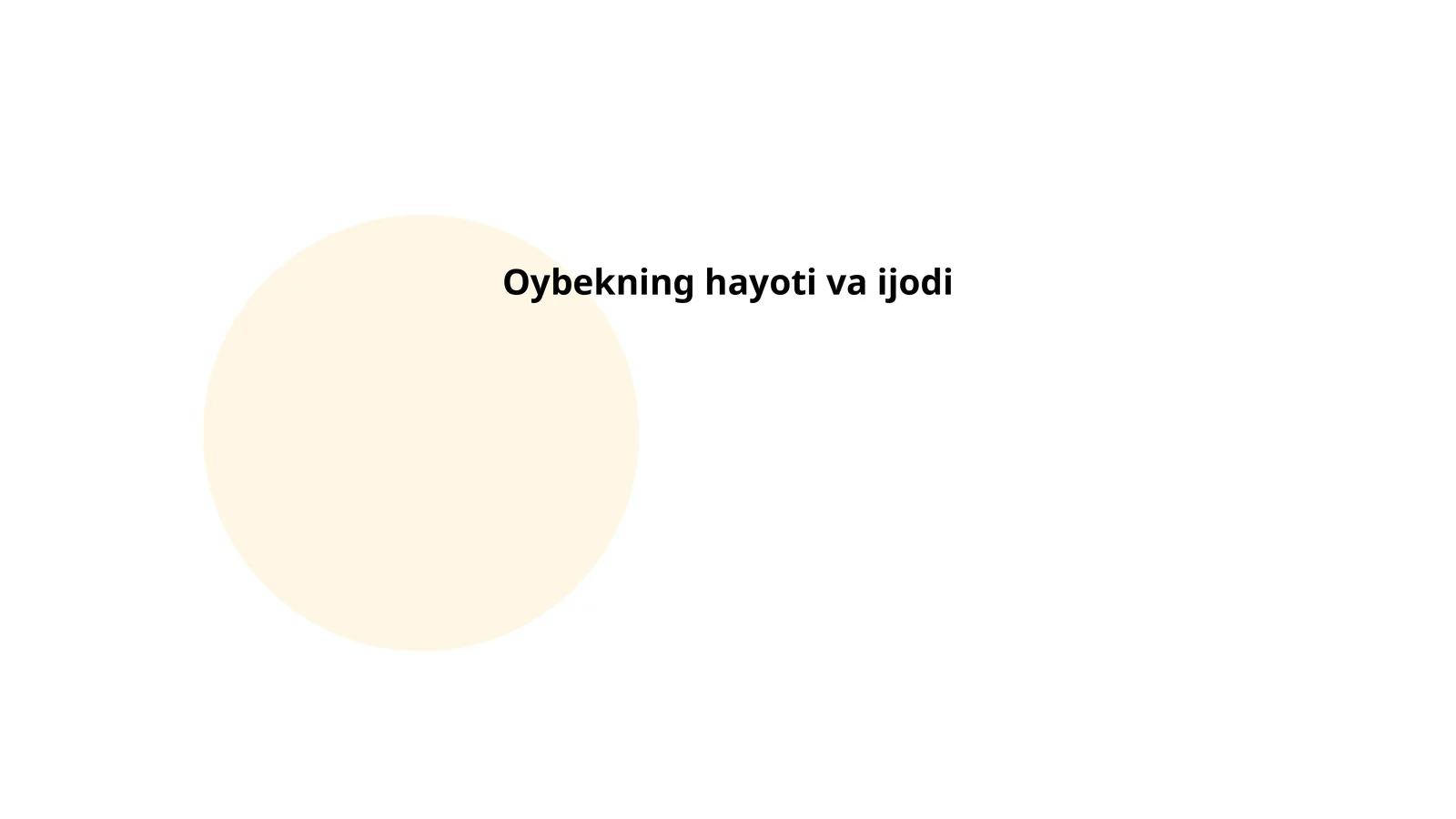 Oybekning hayoti va ijodi