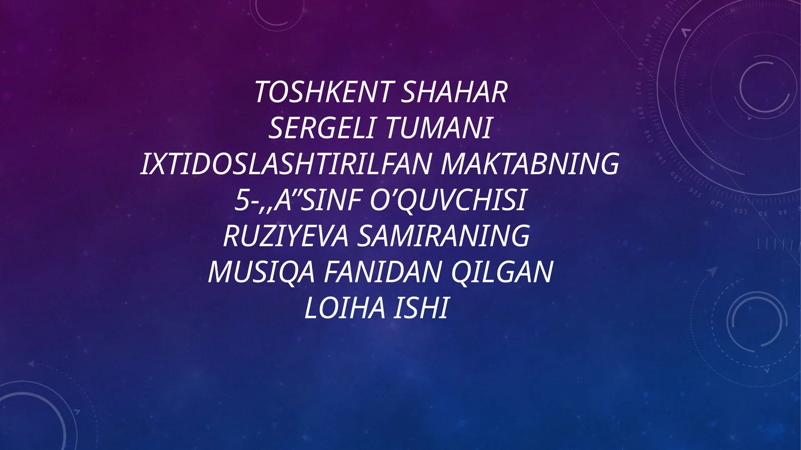 Musiqa fanidan qilganLoihA ishi