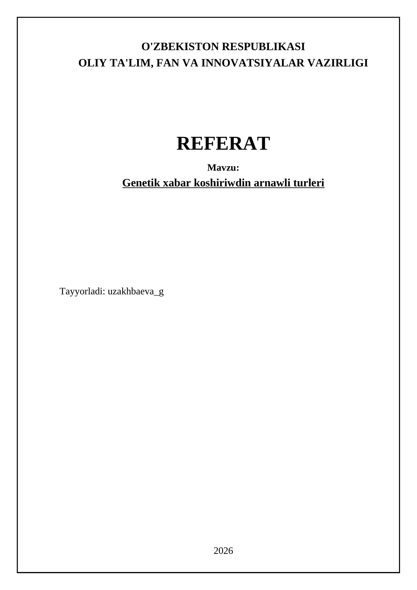 Genetik xabar koshiriwdin arnawli turleri