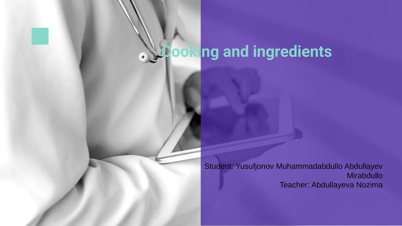 Taom tayyorlash va ingredientlar