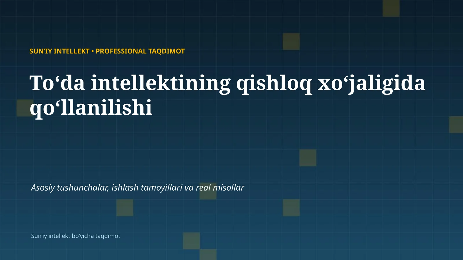 SUNʼIY INTELLEKT • PROFESSIONAL TAQDIMOT