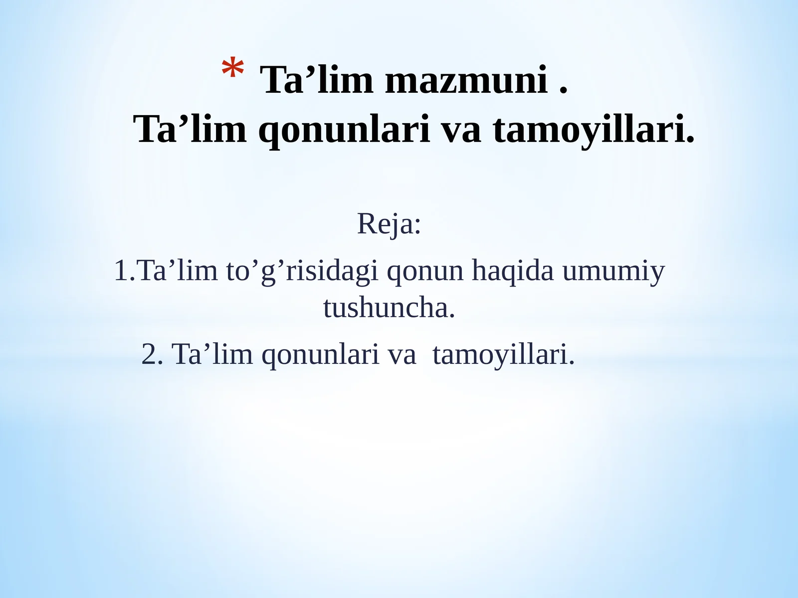 Ta’lim to‘g‘risidagi qonun